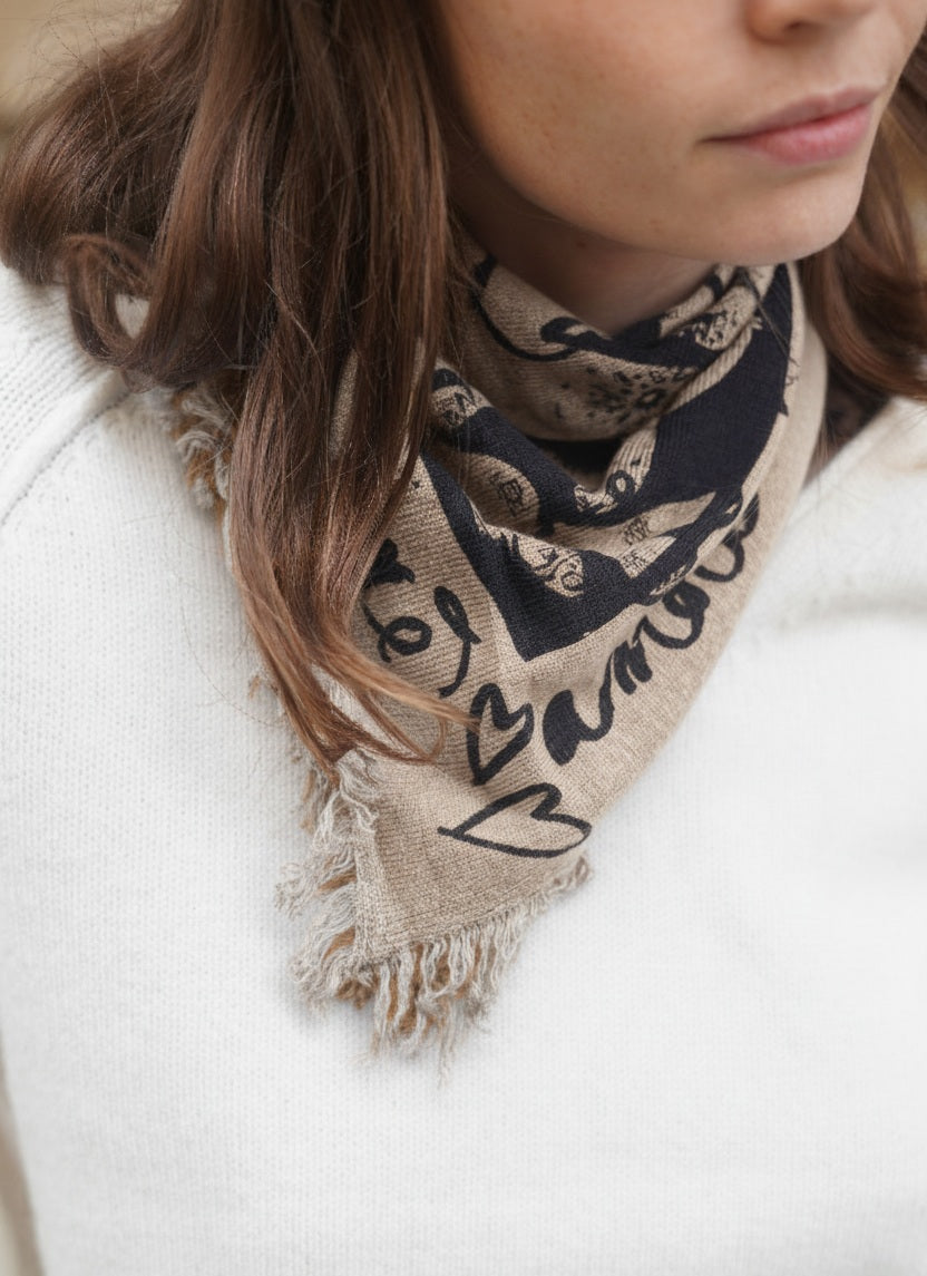 Foulard Bandana Leia Coeur Sable