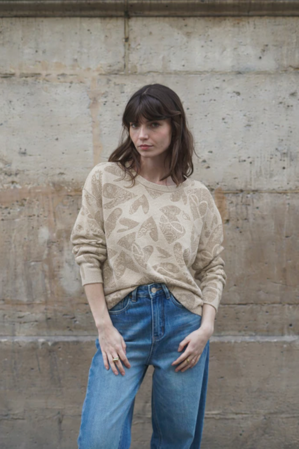 Pull Linda Bandana aux motifs cœur