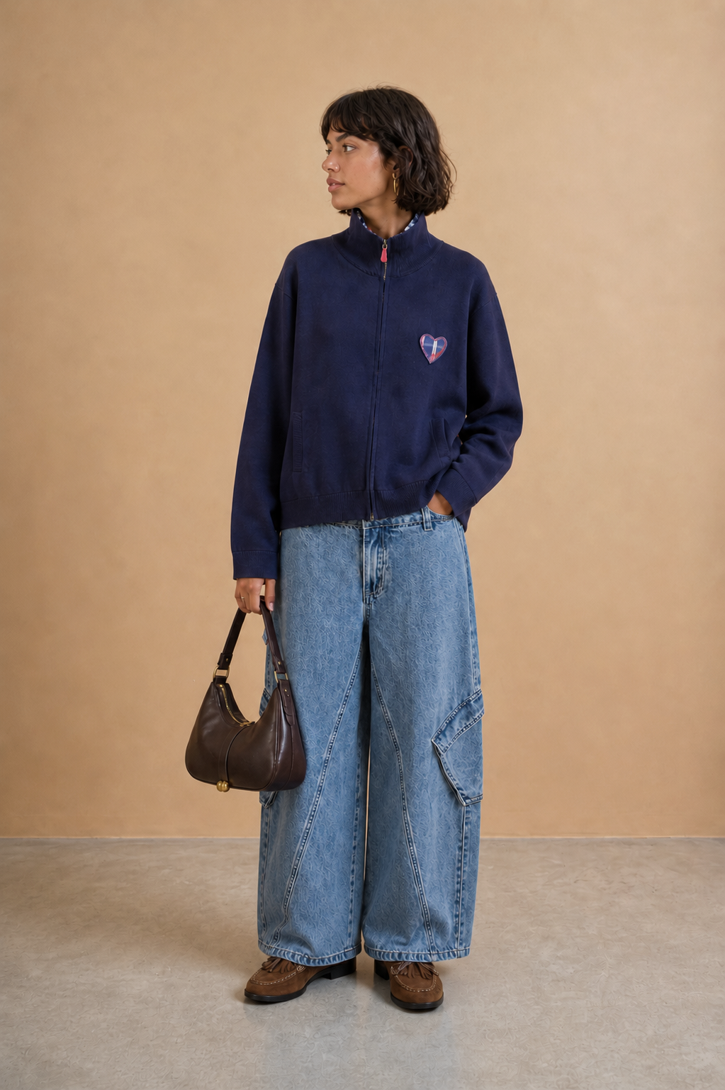 Jeans largo cargo Timeo - Denim