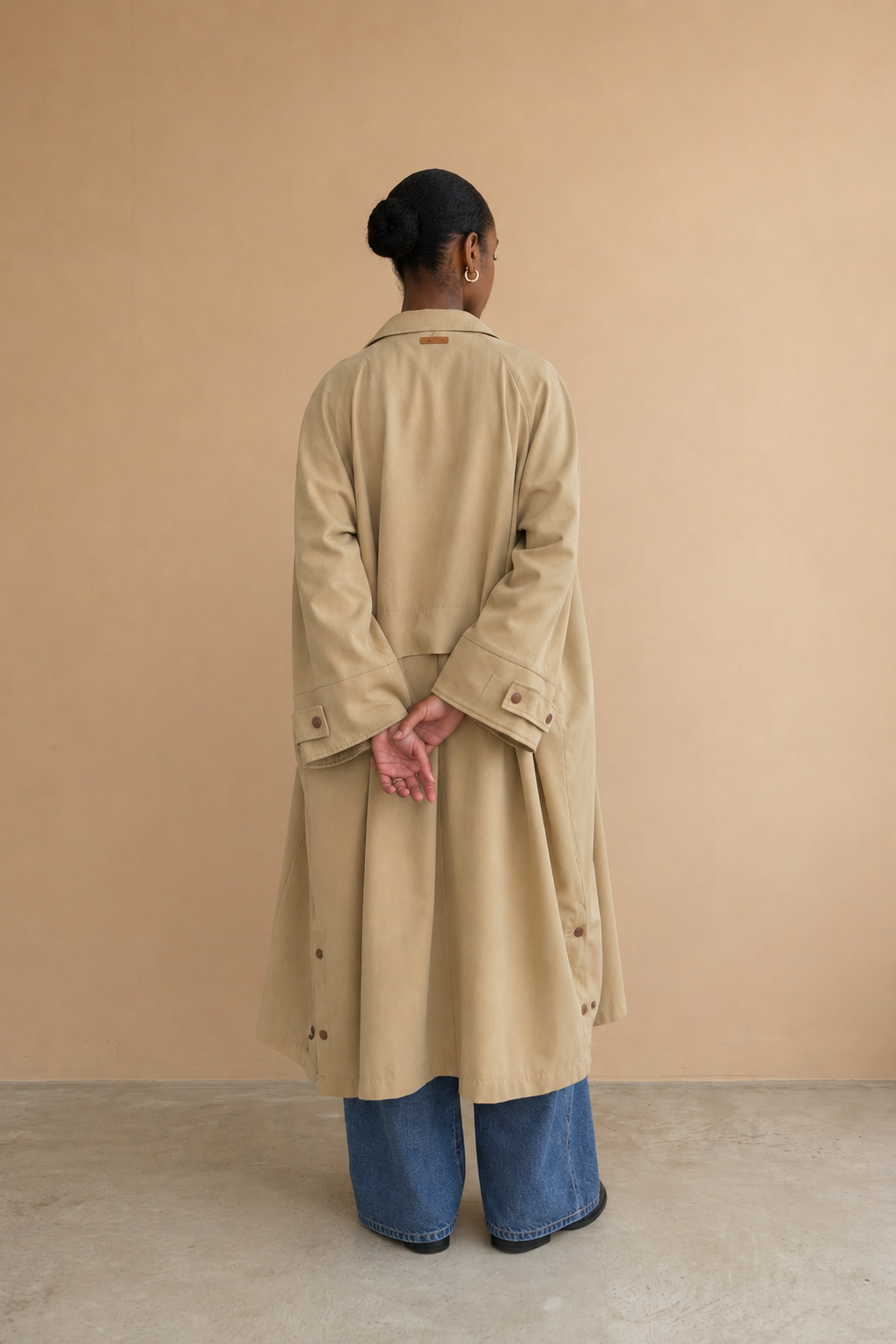 Trench long en coton Toscane - Beige