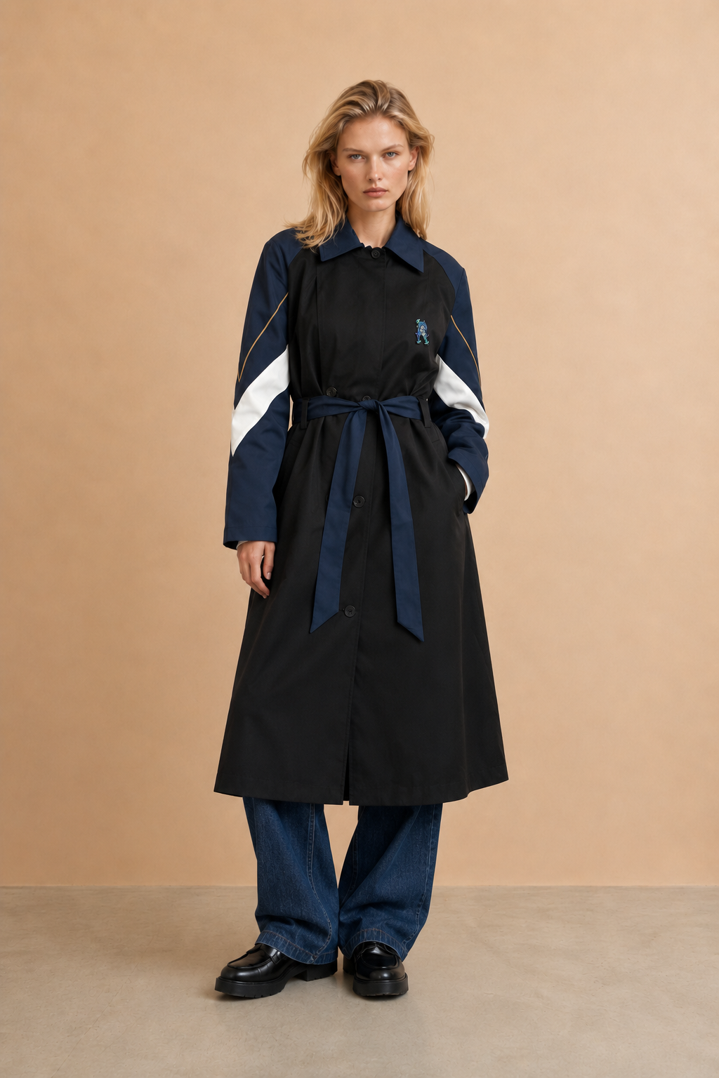 Trench version graphique Trenchy - Noir et marine