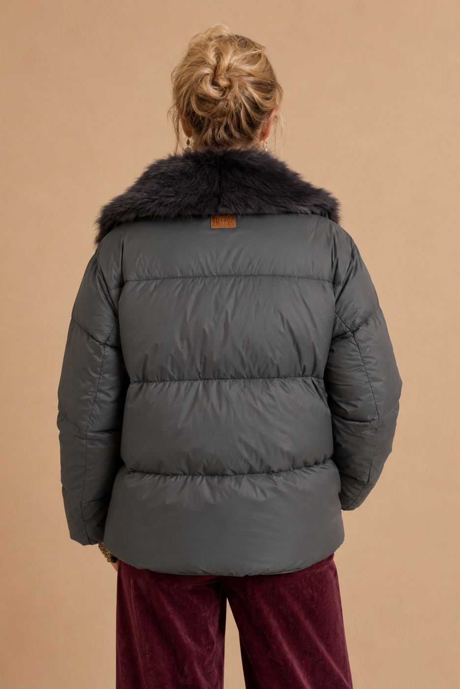Doudoune matelassée à col fourrure Luana - Gris